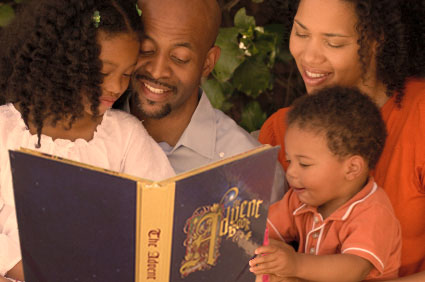family reading The Advent Book